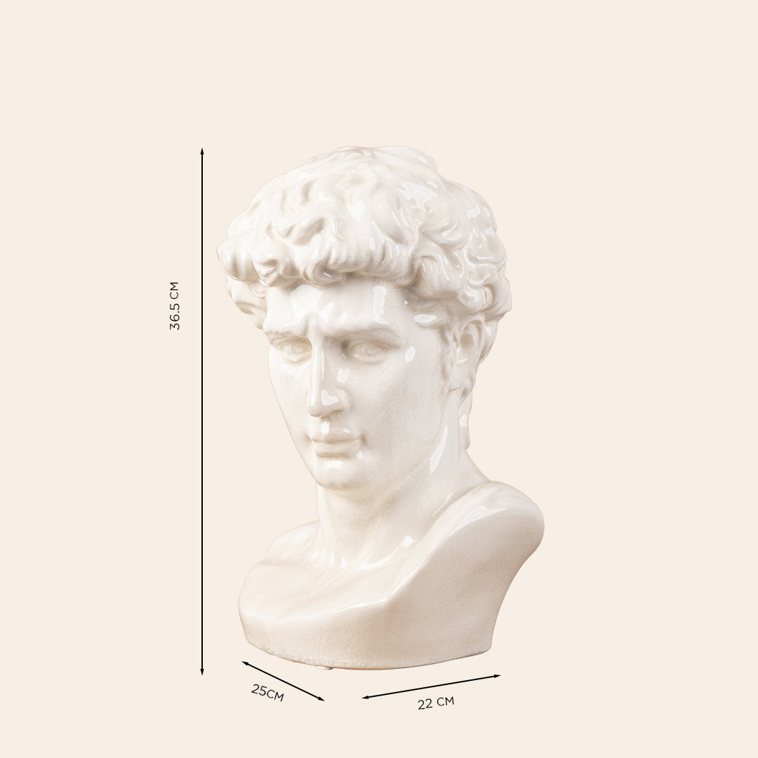 Male Roman Bust A Color: Cream Crackle 1