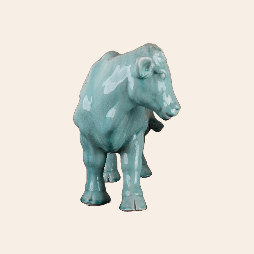 Cow Decor (Without Horn) Green Crackle 3