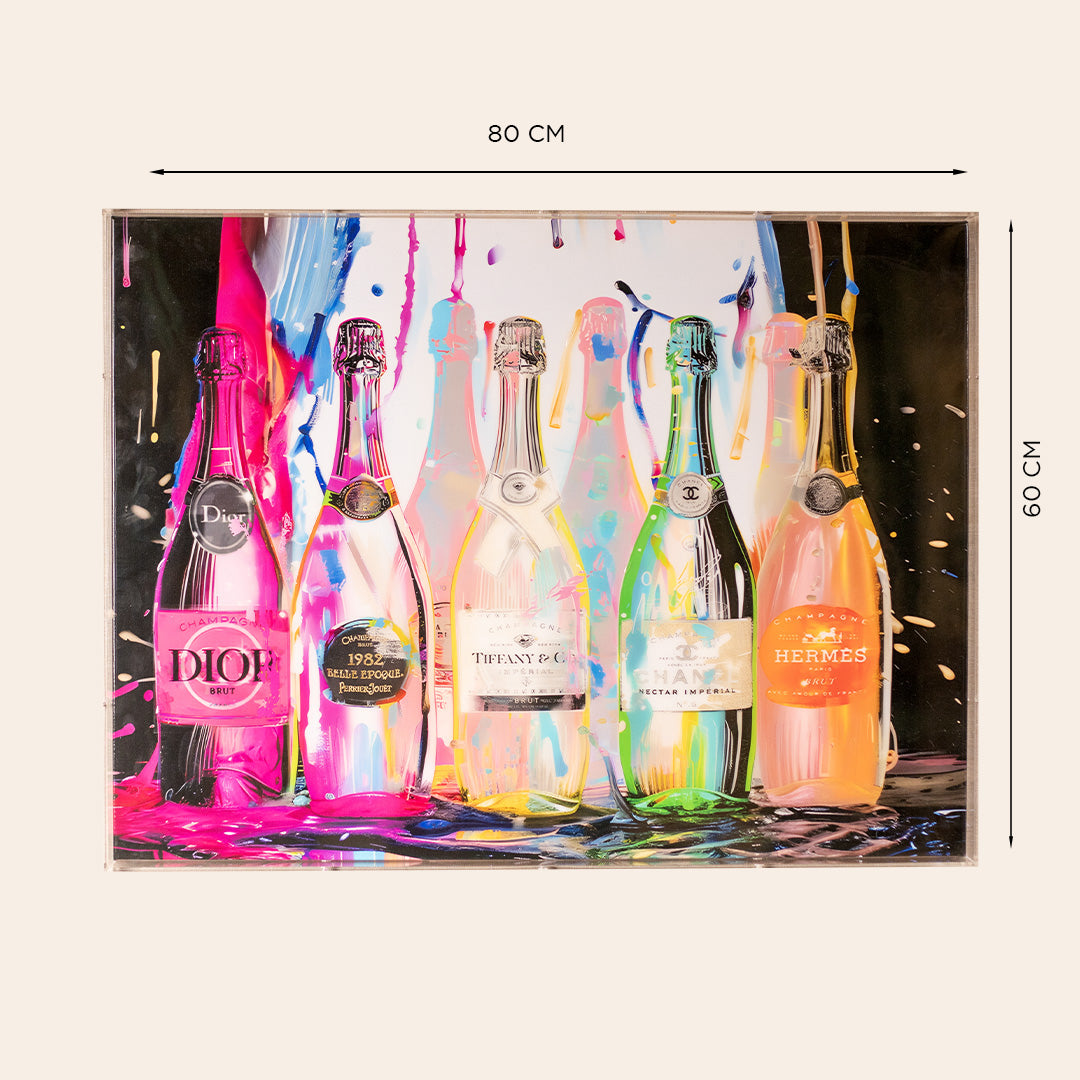 Wall Décor framed Art (Graffiti Champagne Quartet)