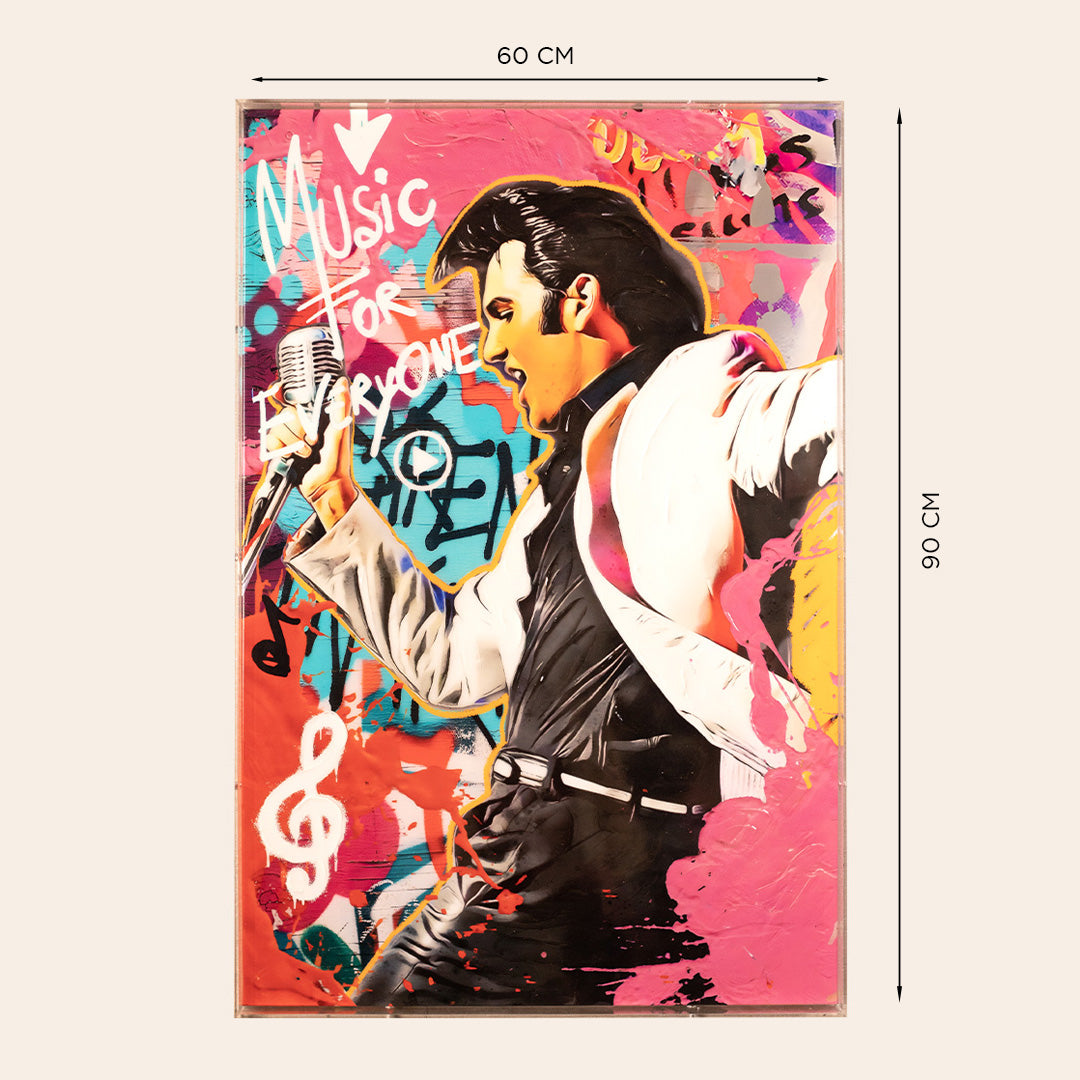 Wall Décor framed Art (The King of Rock)
