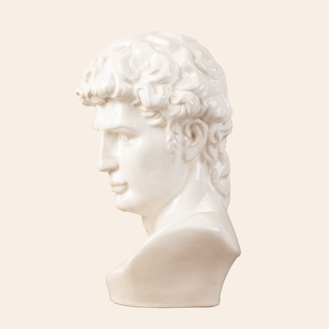 Male Roman Bust A Color: Cream Crackle 3