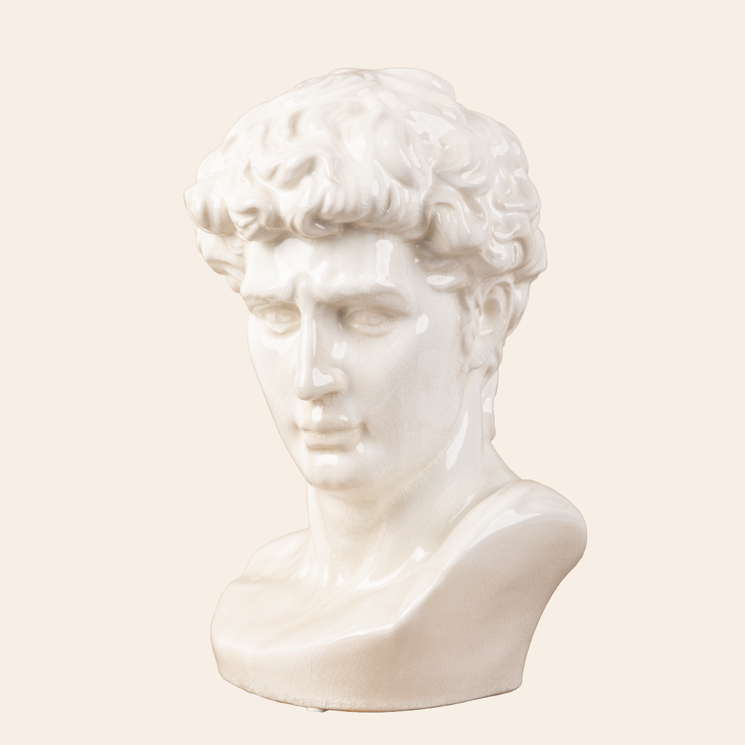 Male Roman Bust A Color: Cream Crackle 3