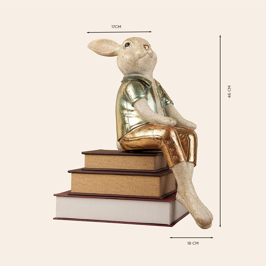 Decorative Rabbit Burnished Olive& Dark Pink 1