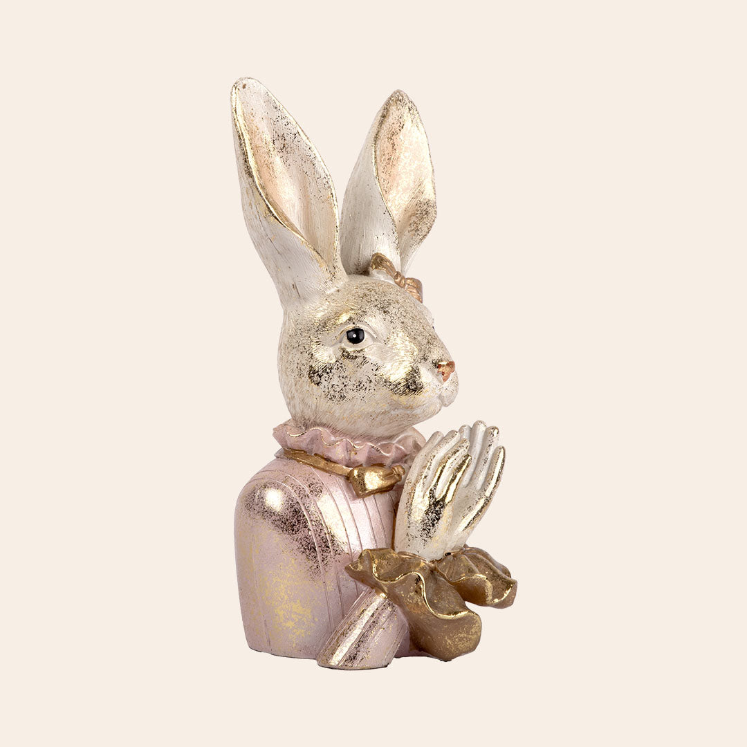Decorative Polyresin Cheering Rabbit female 3