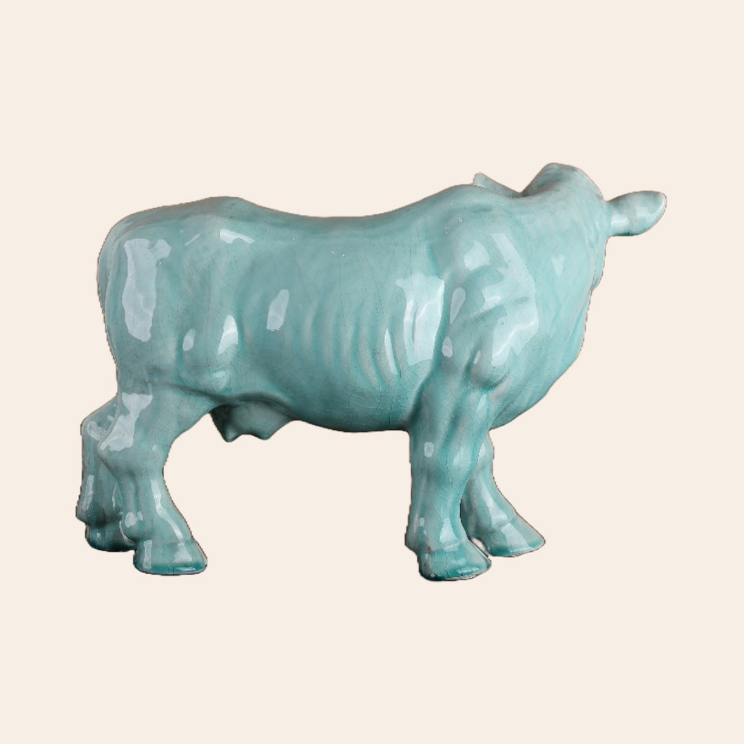 Cow Decor (Without Horn) Green Crackle 6