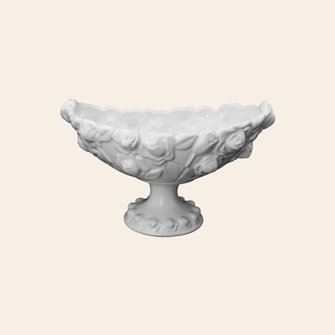 Oval Bowl Cream Crackle