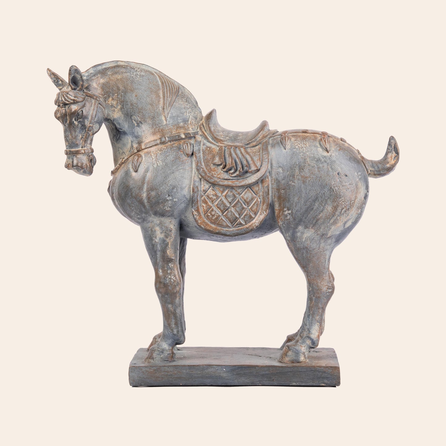 Resin Tang Dynasty War Horse Figurine