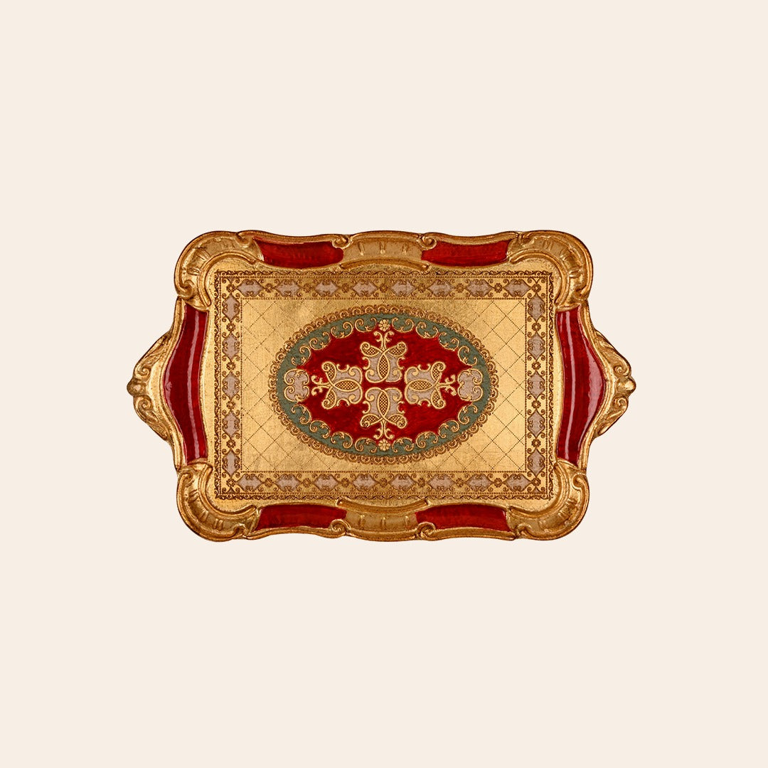 Italian Hand Painted Wooden Trays
