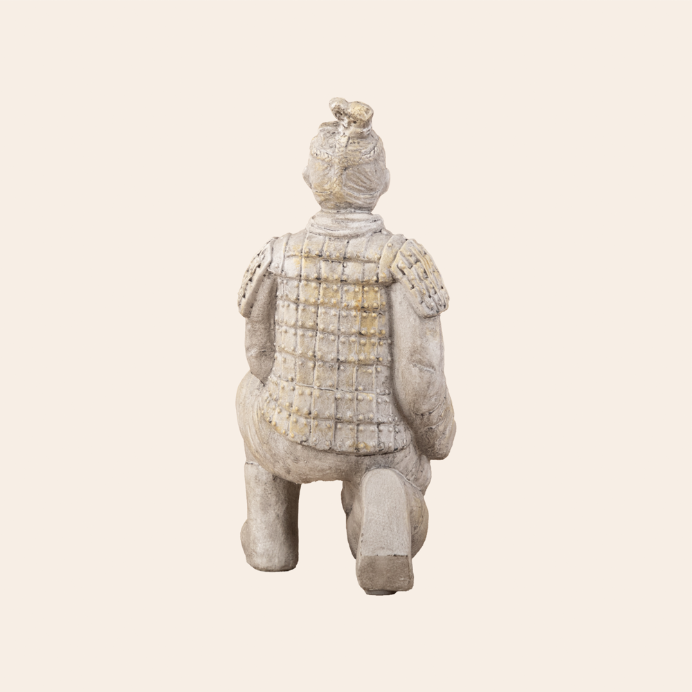 Antique White Resin Kneeling Terra-Cotta Warrior 4