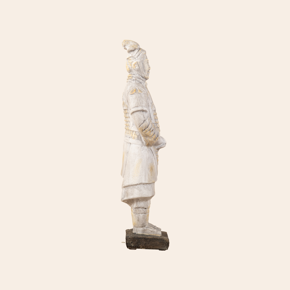 White Resin Standing Terra-Cotta Warrior 4