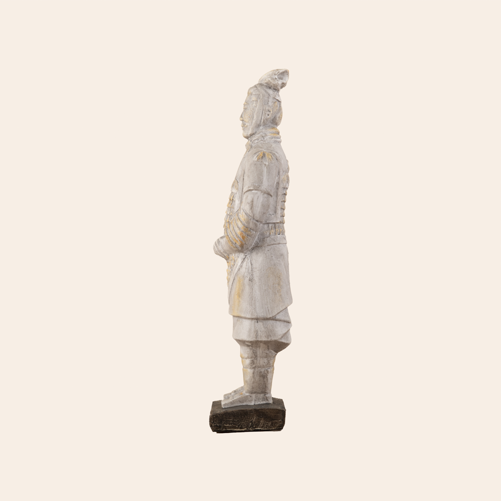 White Resin Standing Terra-Cotta Warrior 5