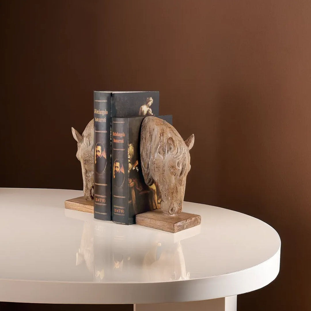 Decorative Horse Head Books End (Pair)- Distressed Brown 2