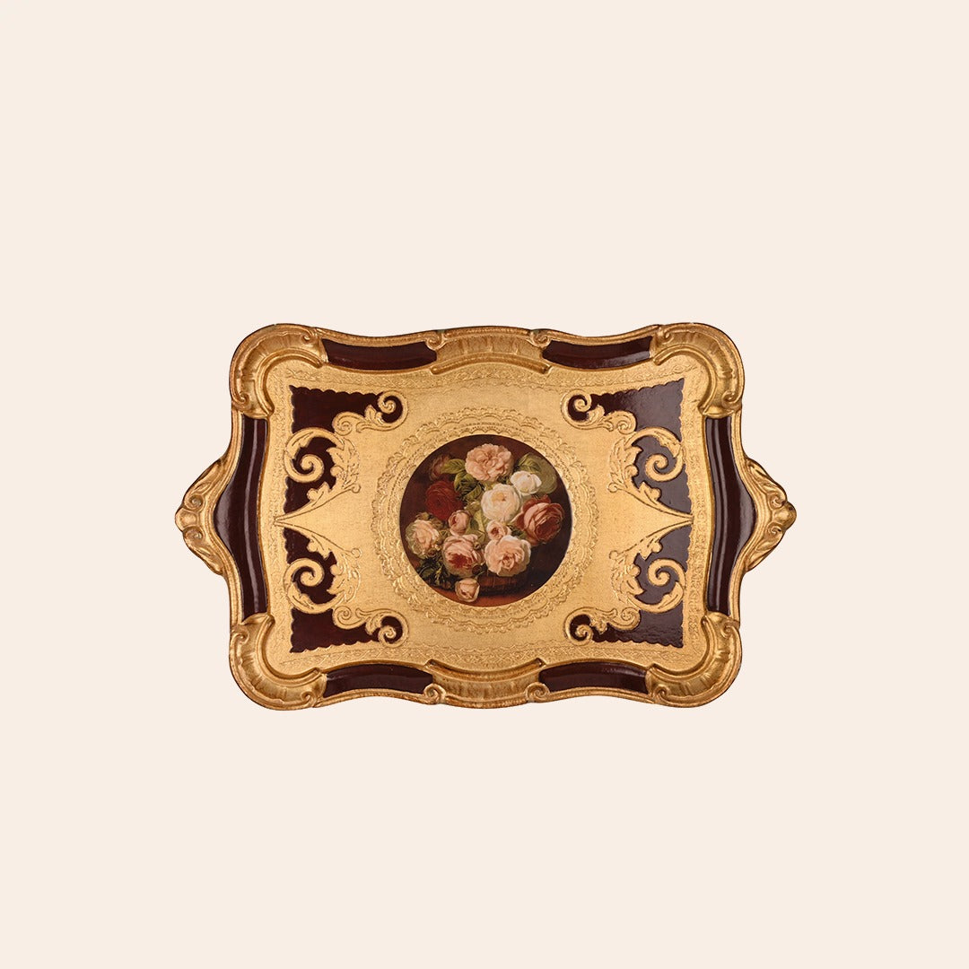 Italian Hand Painted Wooden Trays