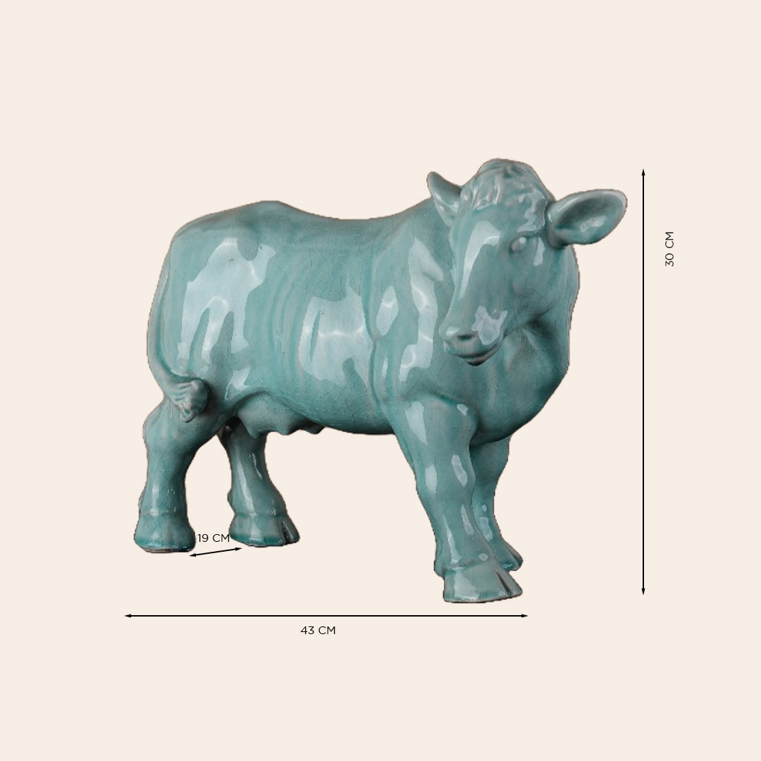 Cow Decor (Without Horn) Green Crackle 1