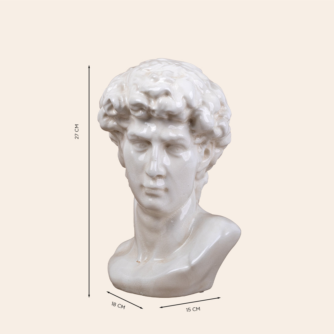 Male Roman Bust B  Color: Cream Crackle