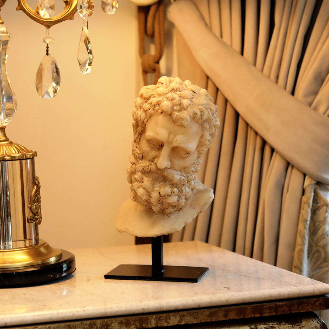 Roman Face On Stand-Resin