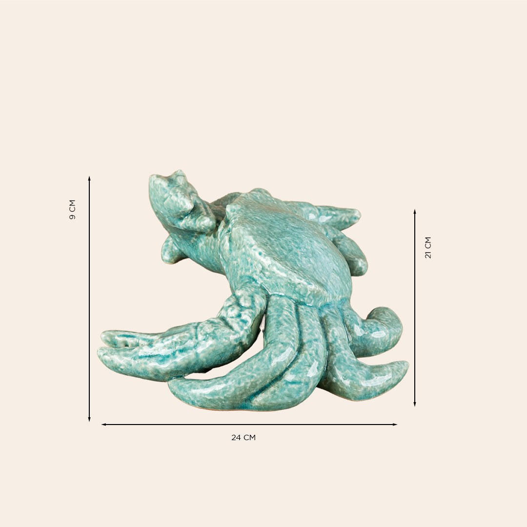 Crab Decor Color Aqua Green