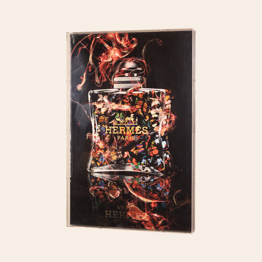 Wall Décor framed Art (Hermes Fragrance Red)