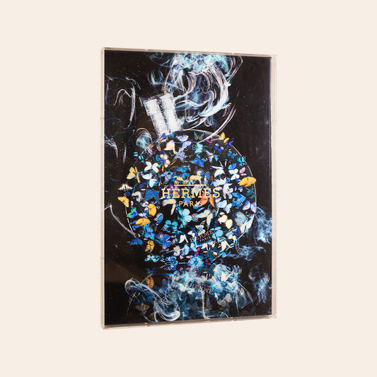 Wall Décor framed Art (Hermes Fragrance Blue)