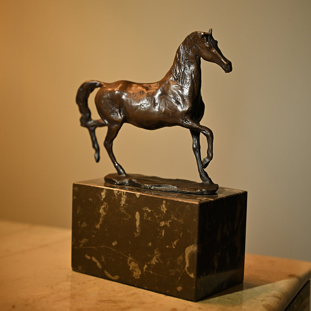 Bronze Horse Sculpture on Granite