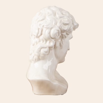 Male Roman Bust A  Color: Cream Crackle