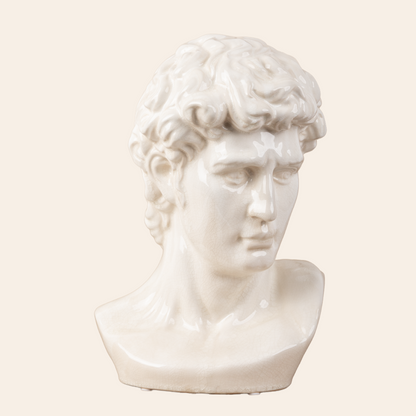 Male Roman Bust A  Color: Cream Crackle