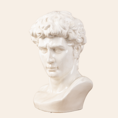 Male Roman Bust A  Color: Cream Crackle