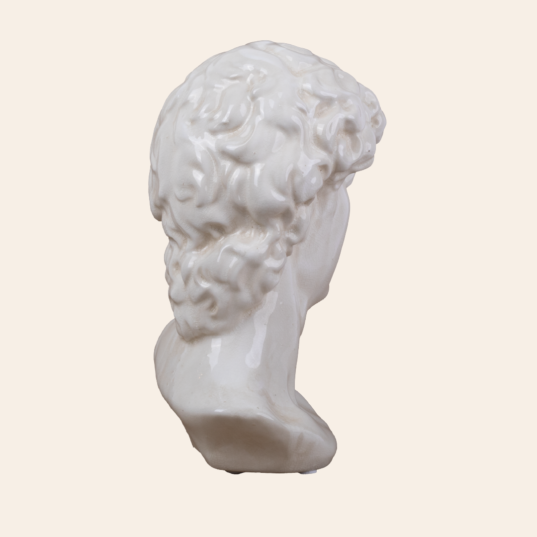 Male Roman Bust B  Color: Cream Crackle