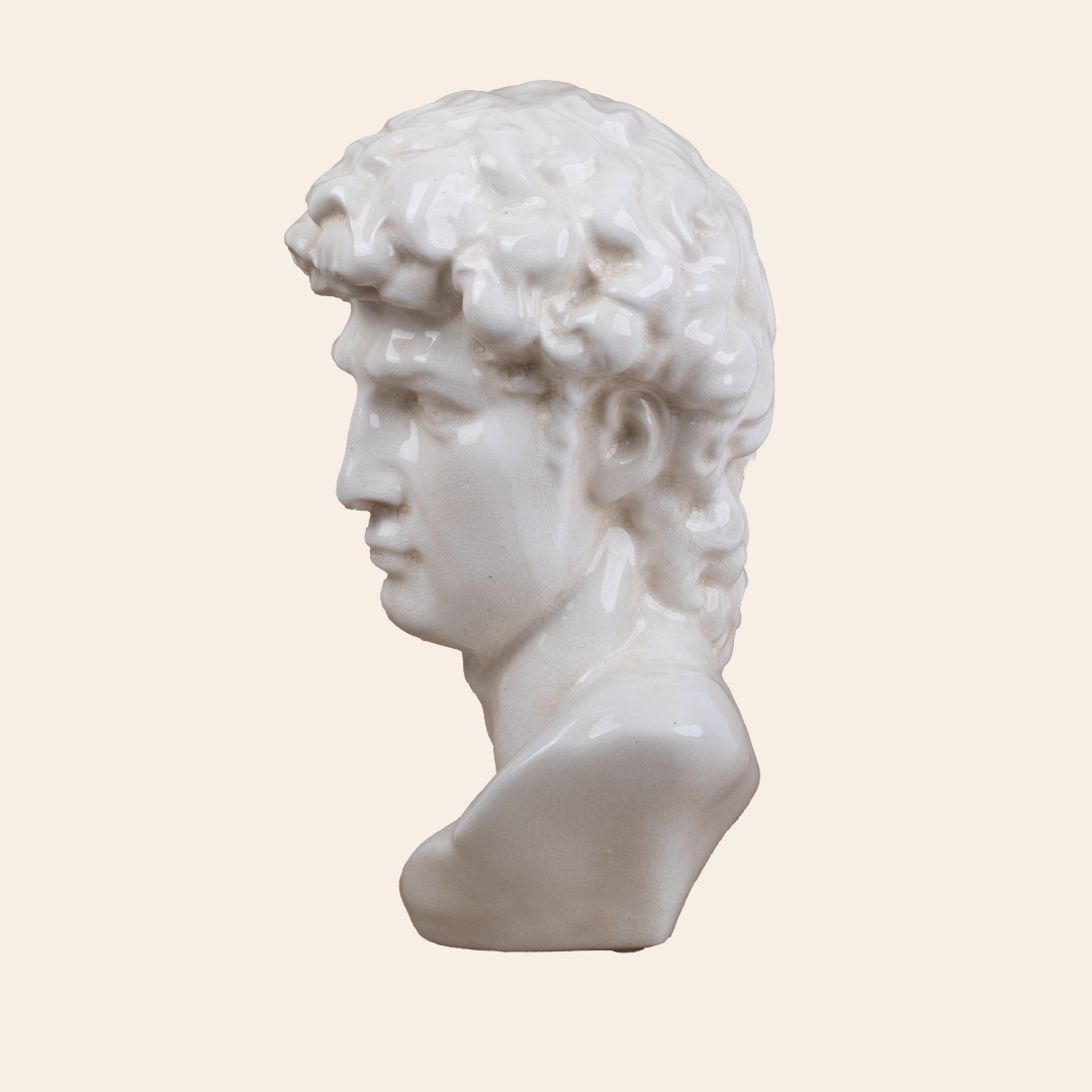 Male Roman Bust B  Color: Cream Crackle