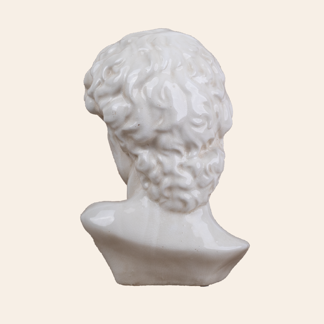 Male Roman Bust B  Color: Cream Crackle