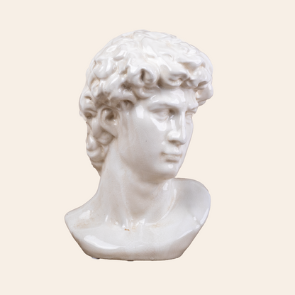 Male Roman Bust B  Color: Cream Crackle