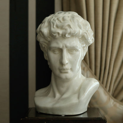 Male Roman Bust A  Color: Cream Crackle