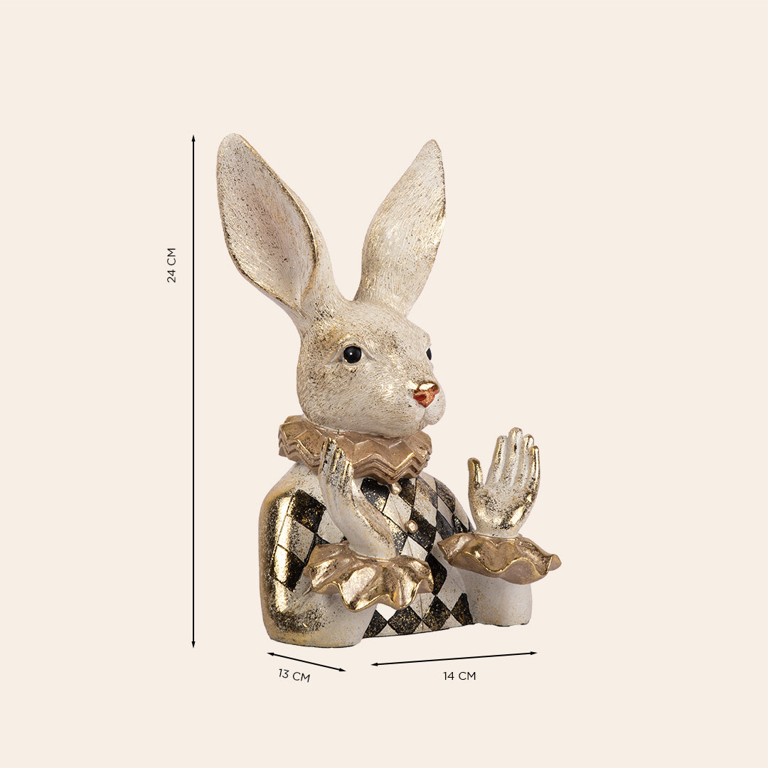 Decorative Polyresin Cheering Rabbit male