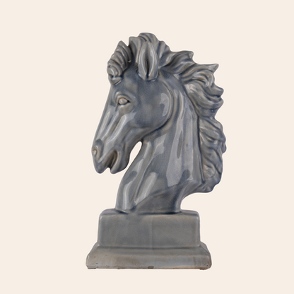 Ceramic Horse Head Light Blue