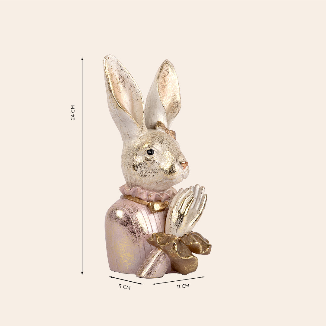 Decorative Polyresin Cheering Rabbit female