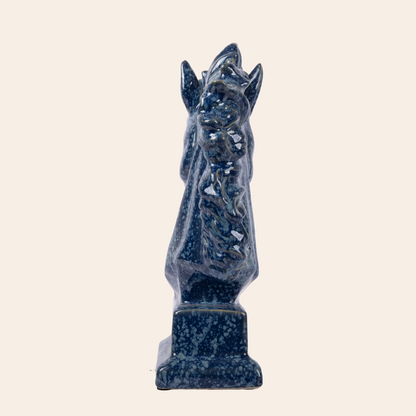 Ceramic Horse Head Dark Blue