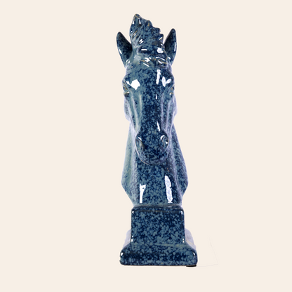 Ceramic Horse Head Dark Blue