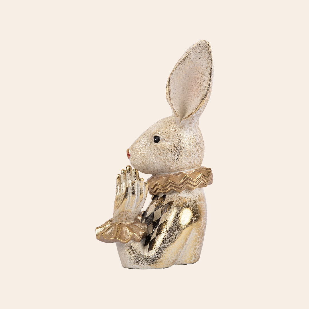 Decorative Polyresin Cheering Rabbit male