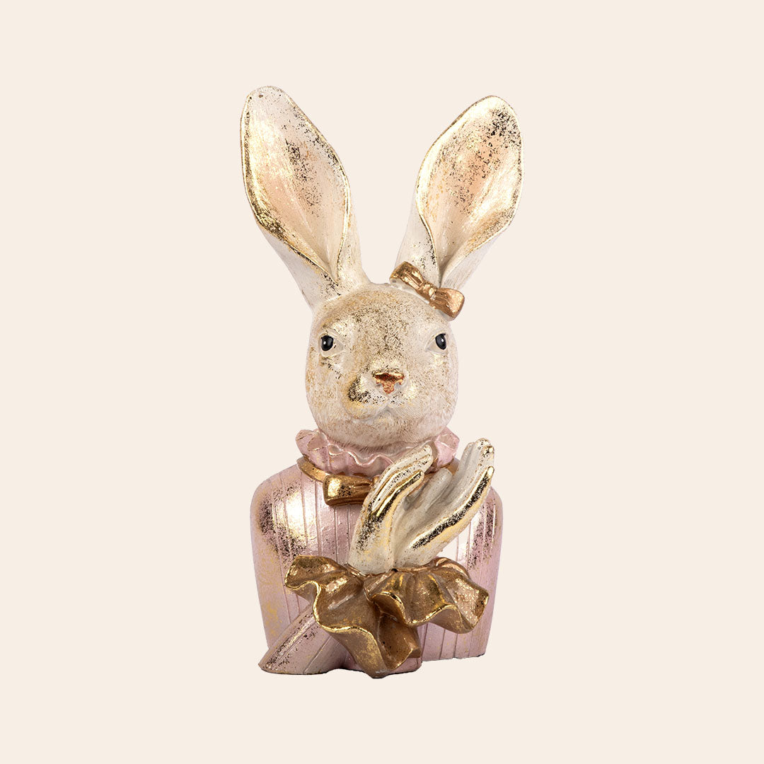 Decorative Polyresin Cheering Rabbit female