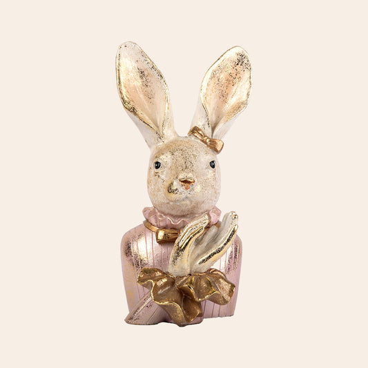 Decorative Polyresin Cheering Rabbit female