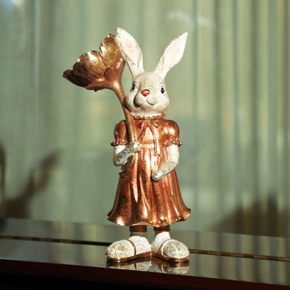 Decorative Polyresin Cheerleader Rabbit Male