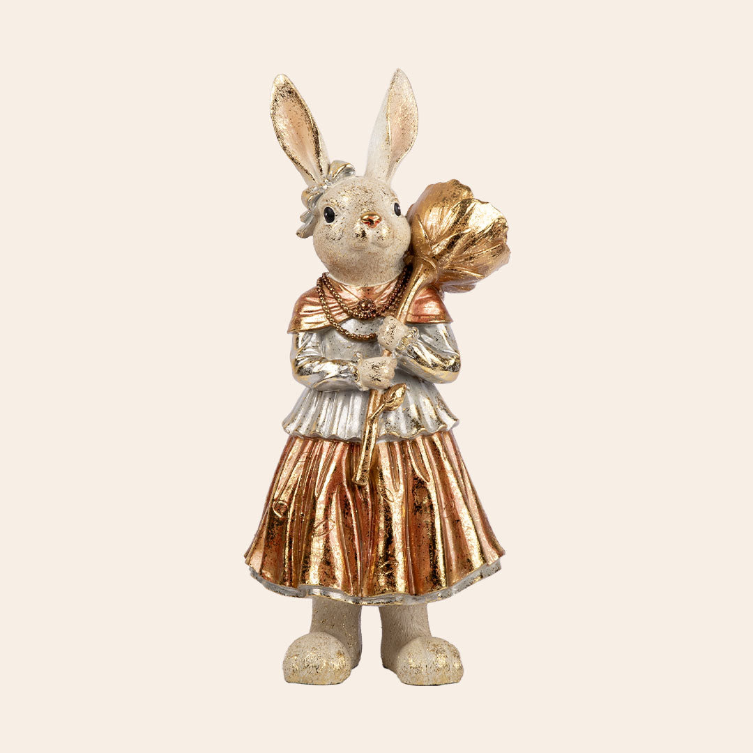 Decorative Polyresin Cheerleader Rabbit Female