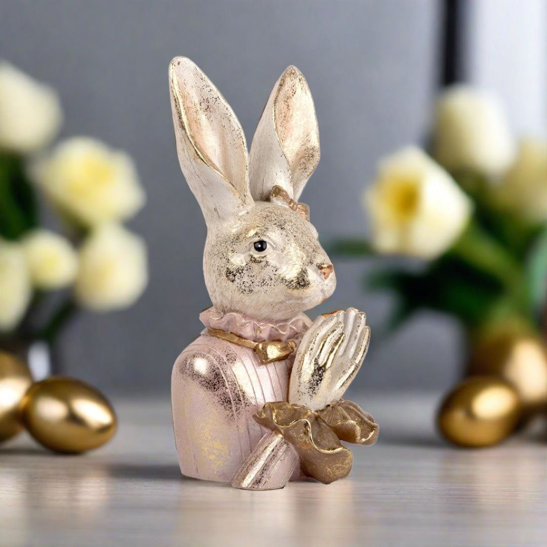 Decorative Polyresin Cheering Rabbit female