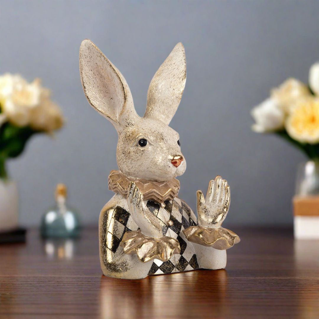 Decorative Polyresin Cheering Rabbit male