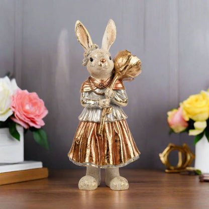 Decorative Polyresin Cheerleader Rabbit Female