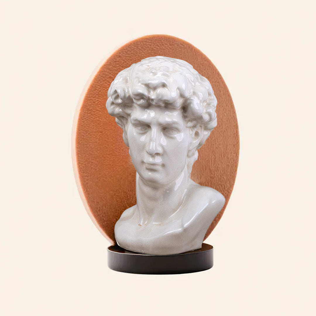 Male Roman Bust B  Color: Cream Crackle