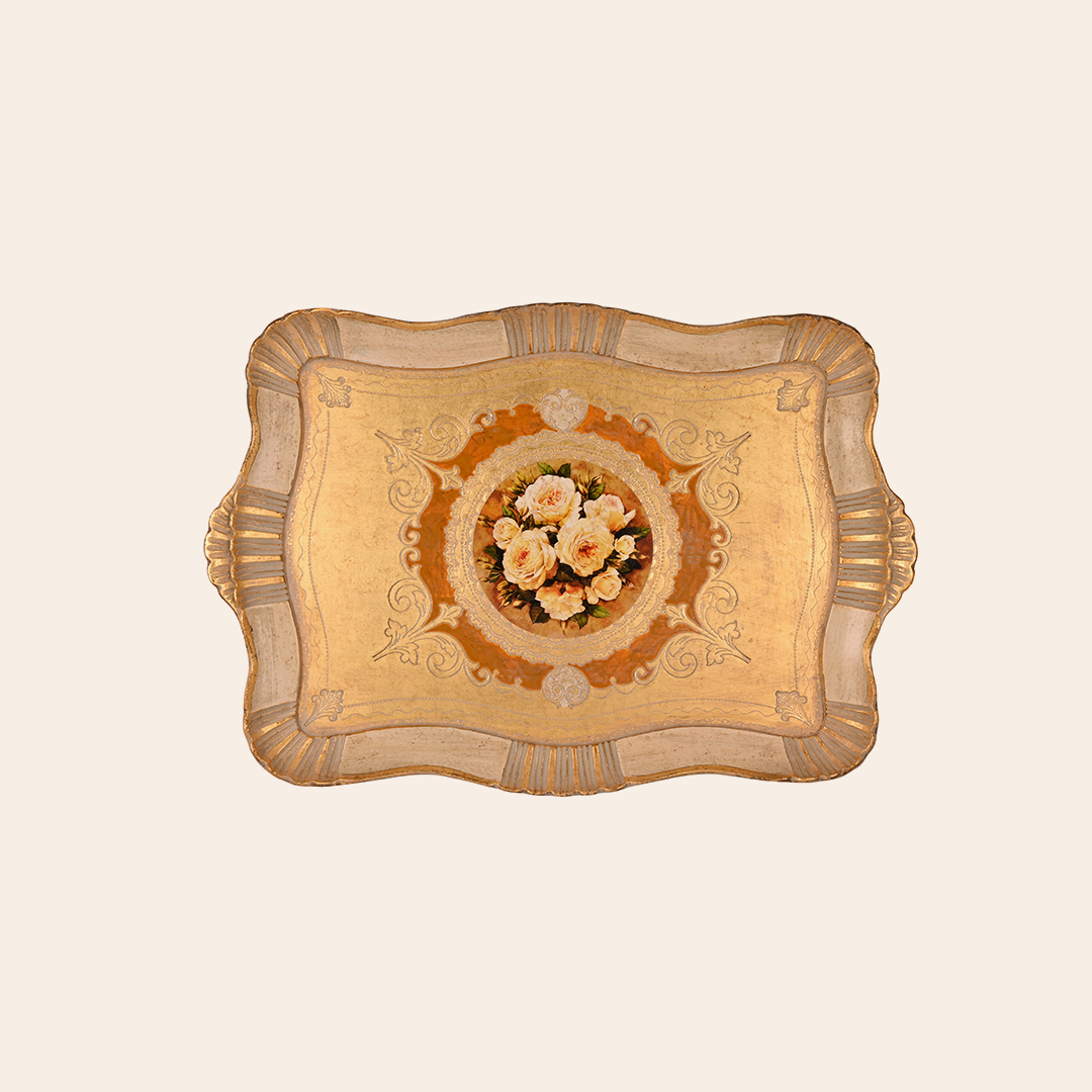 Italian Hand Painted Wooden Trays