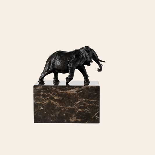 BRONZE ELEPHANT ON GRANITE