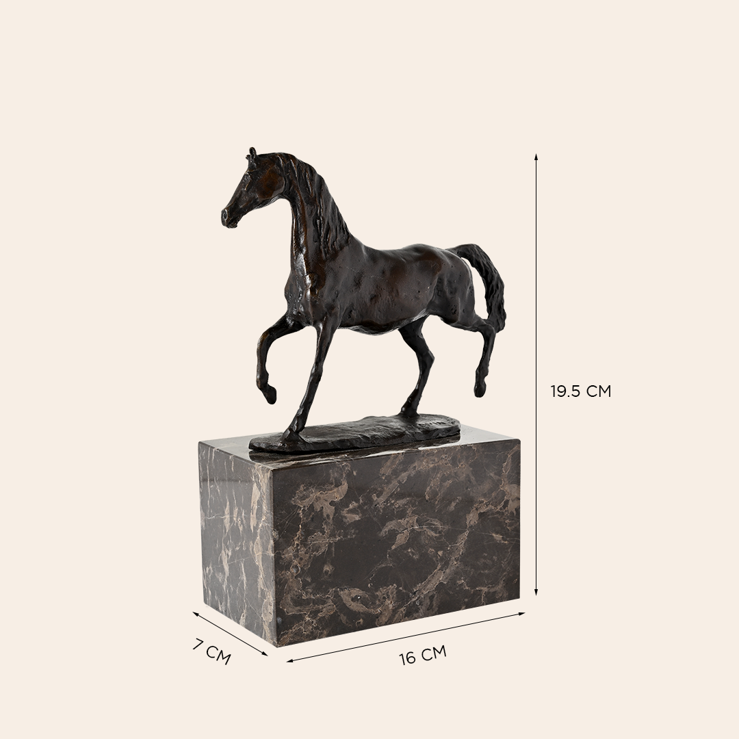 Bronze Horse Sculpture on Granite
