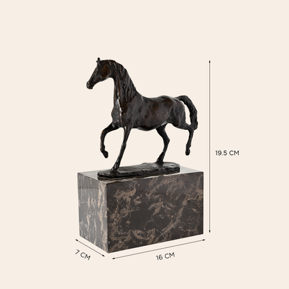 Bronze Horse Sculpture on Granite